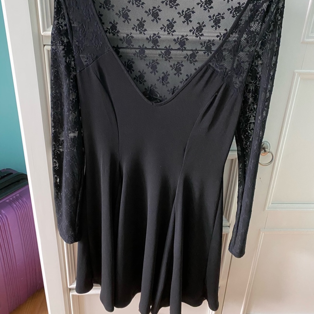 black lace urban outfitters dress